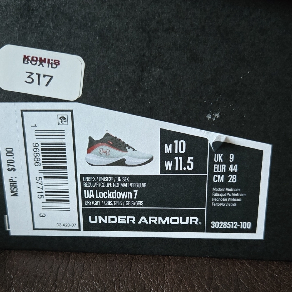 Under Armour White and Black Sneakers with Red Accents - Picture 3 of 7